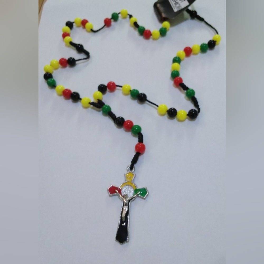 REGGAE RASTA ROSARY NECKLACE - Picture 3 of 5